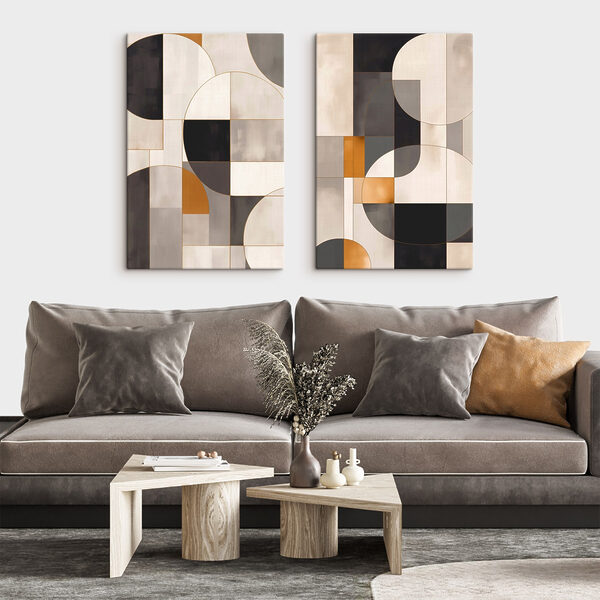 Abstract geometric design in soft tones