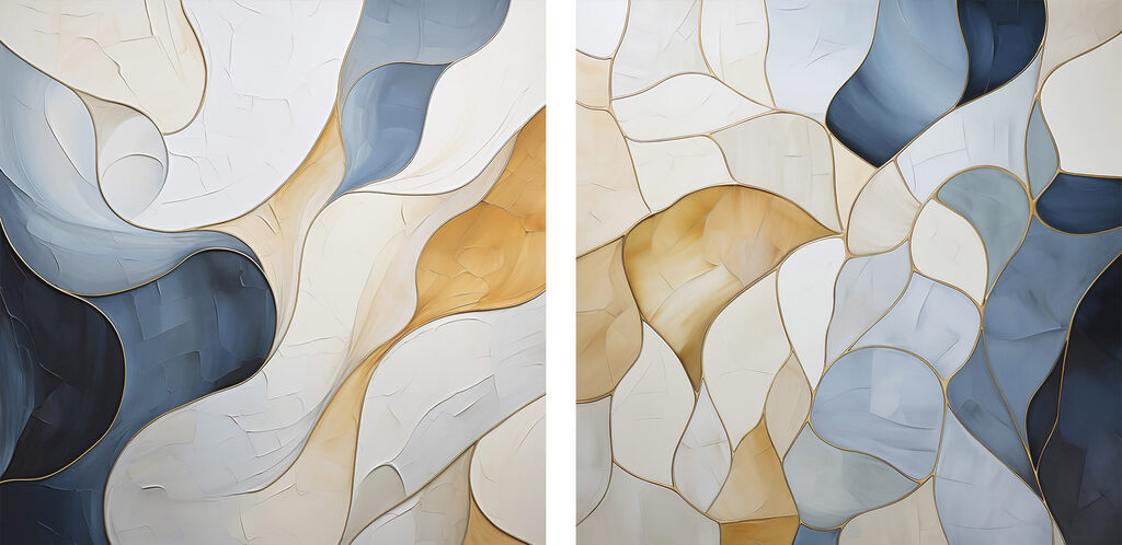 Flowing shapes in soft colors
