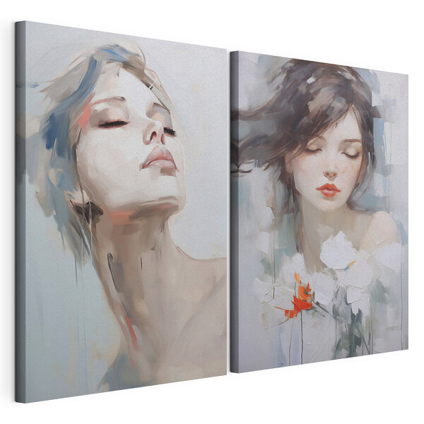 Two paintings of a woman