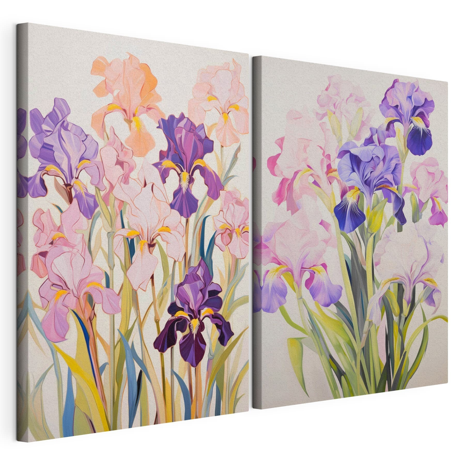 Painting of flowers on a white surface Painting of flowers on a white surface