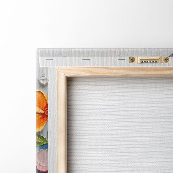 Painting of flowers on a white surface