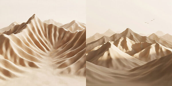 Mountain range with sand Mountain range with sand