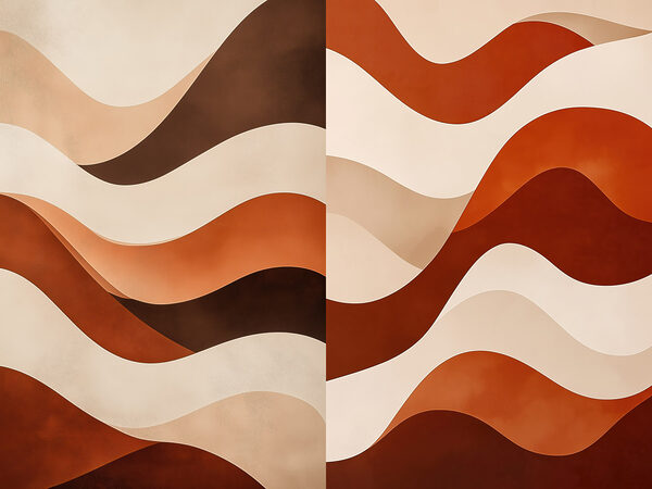 Couple of brown and white waves