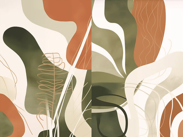 Organic shapes in earthy tones