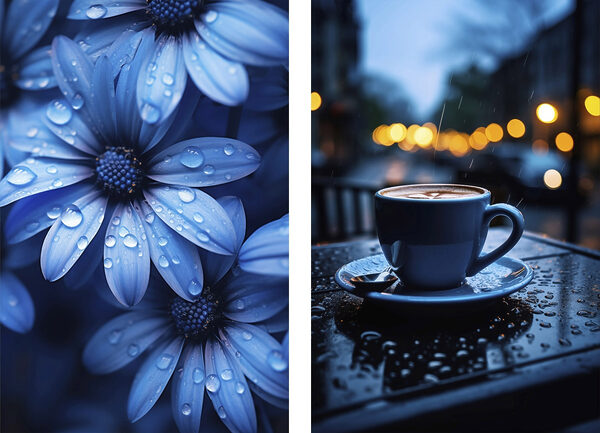 Cup of coffee on a table with flowers Cup of coffee on a table with flowers