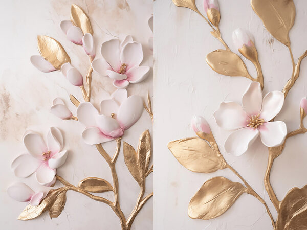 Collage of flowers and leaves Collage of flowers and leaves