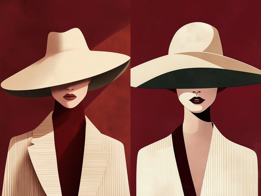 Collage of a woman wearing a hat