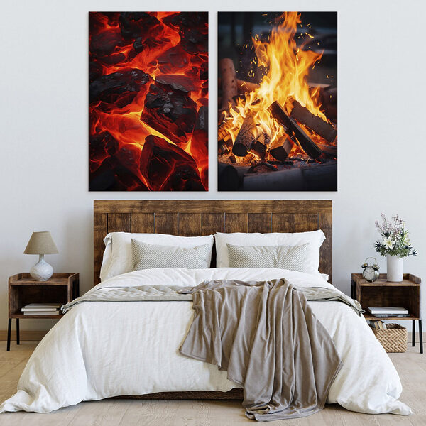 Collage of fire and coals