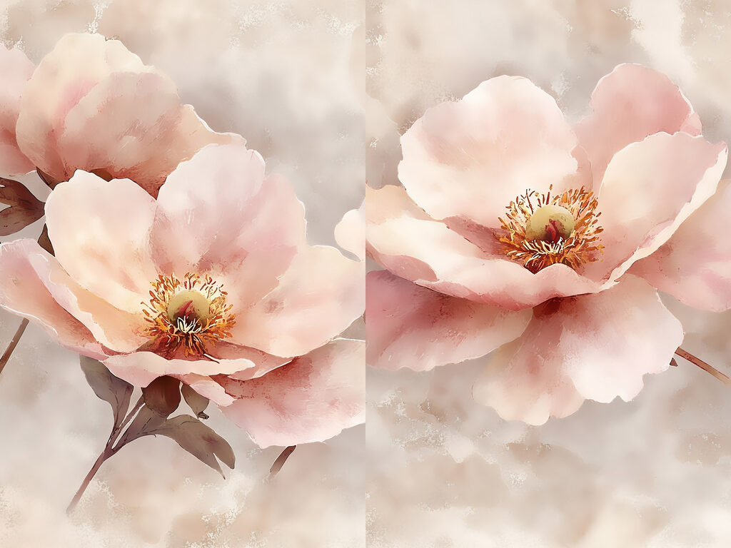 Delicate blooms in soft pastel hues Delicate blooms in soft pastel hues