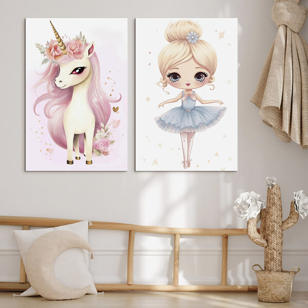 Two posters of a unicorn and a unicorn