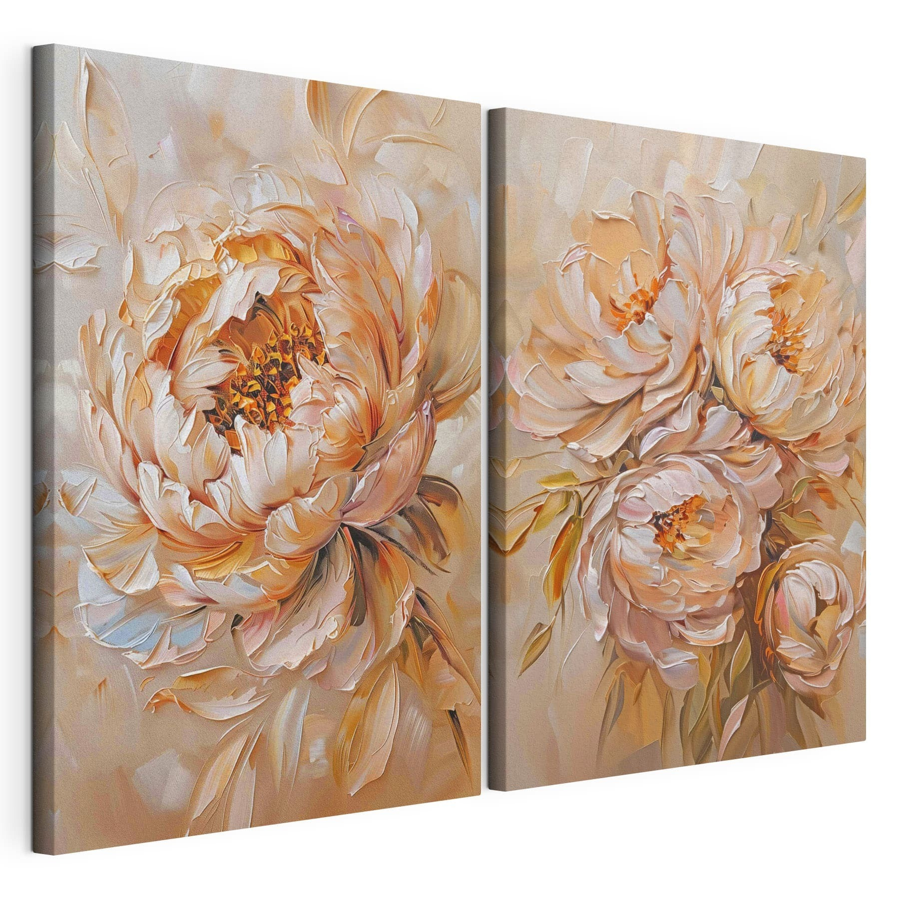 Painting of flowers on canvas