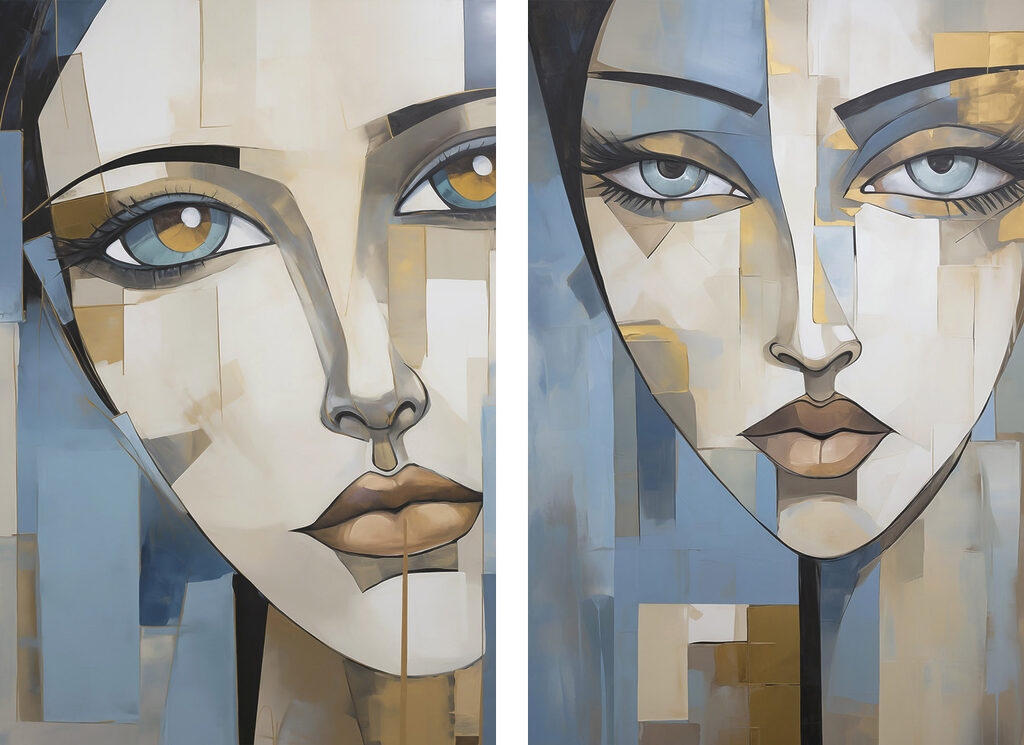 Painting of a woman's face Painting of a woman's face