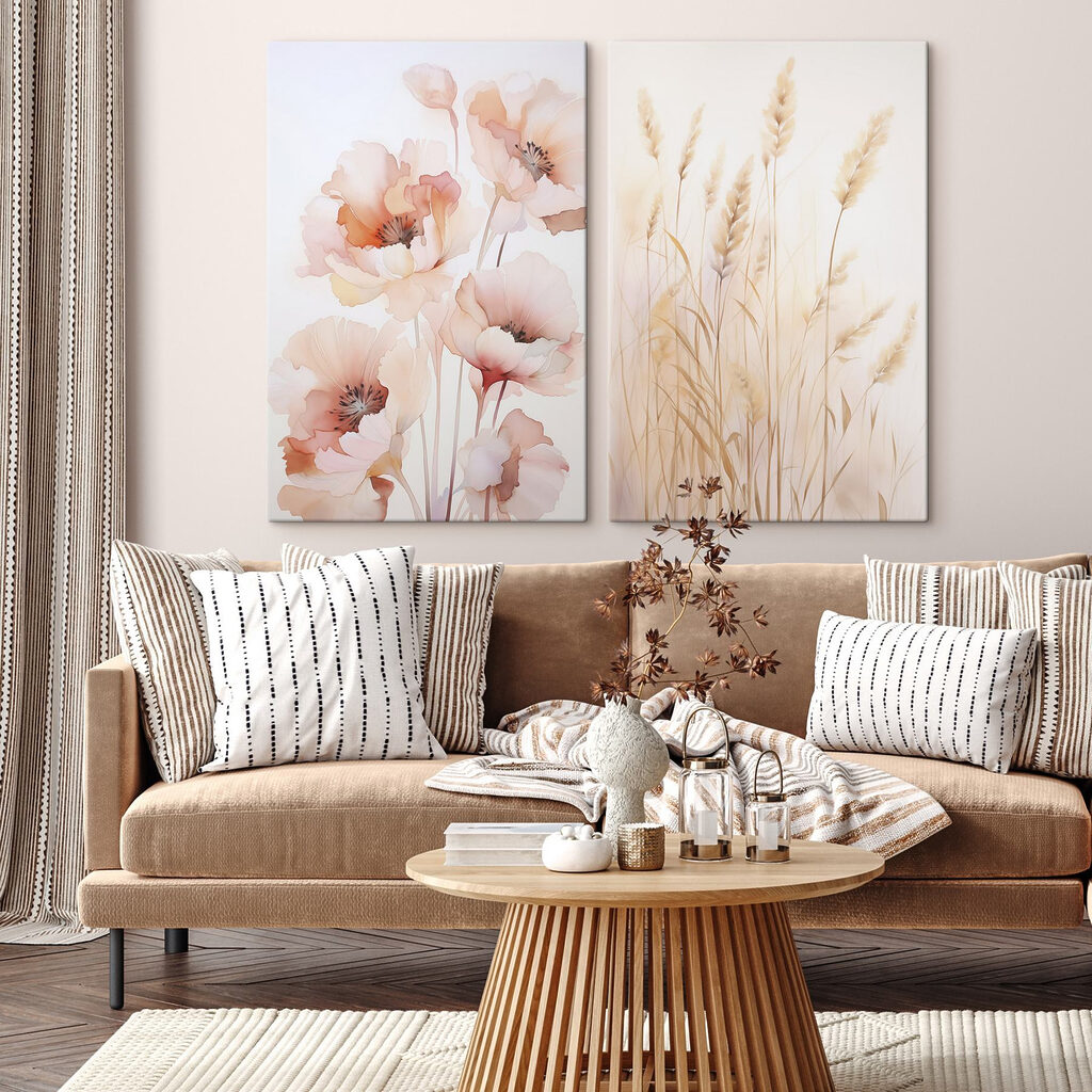 Painting of flowers and wheat Painting of flowers and wheat
