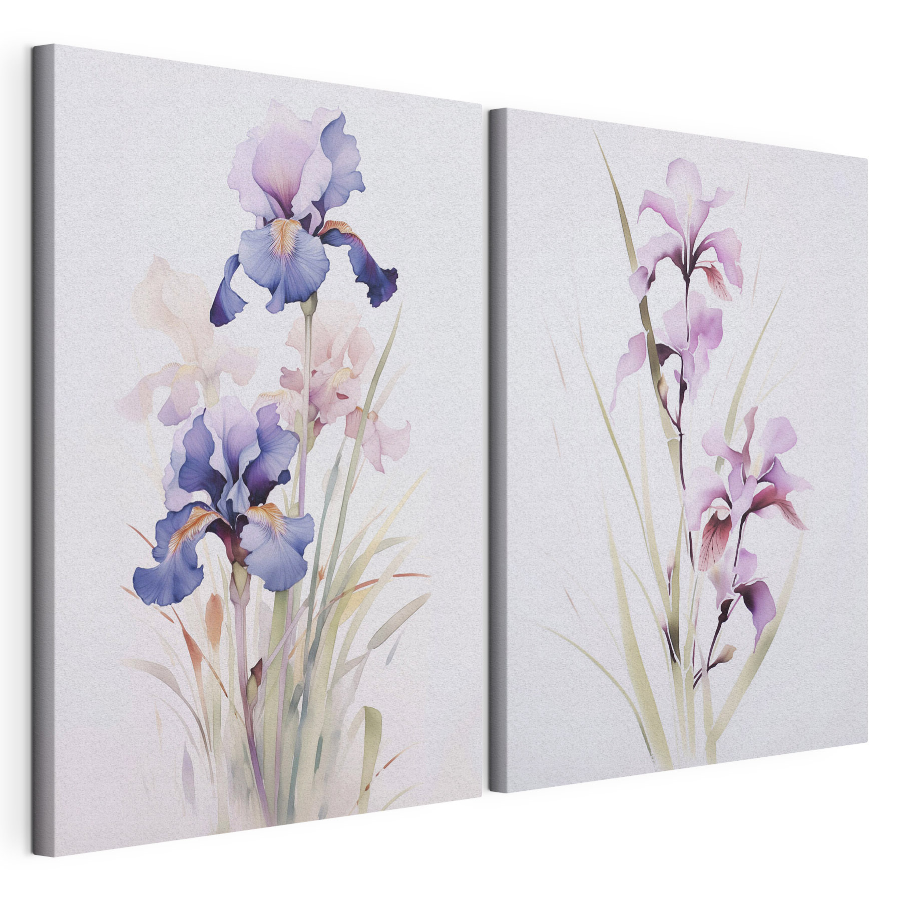 Painting of flowers on a white surface
