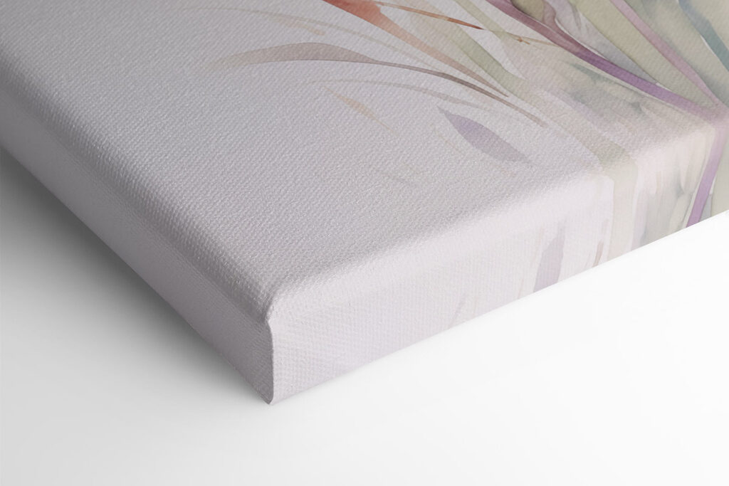 Painting of flowers on a white surface