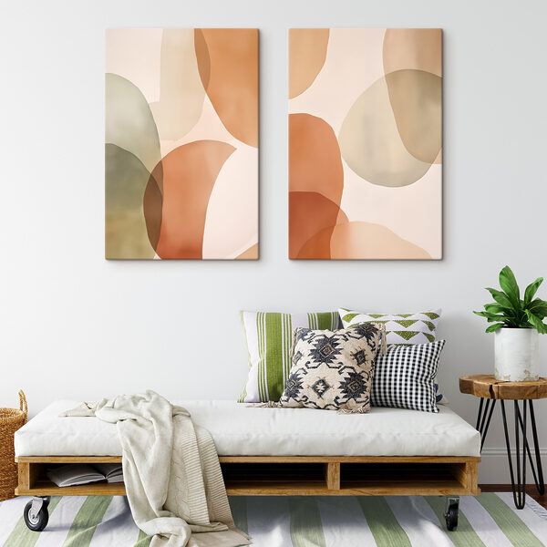 Soft shapes in warm colors blend