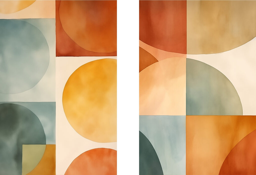 Soft shapes in warm tones Soft shapes in warm tones