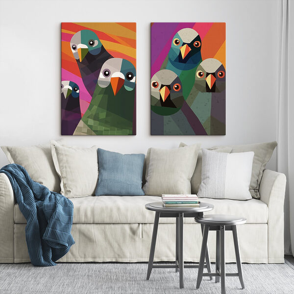 Group of birds with different colors