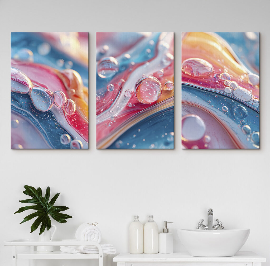 Colorful droplets on smooth surface Colorful droplets on smooth surface
