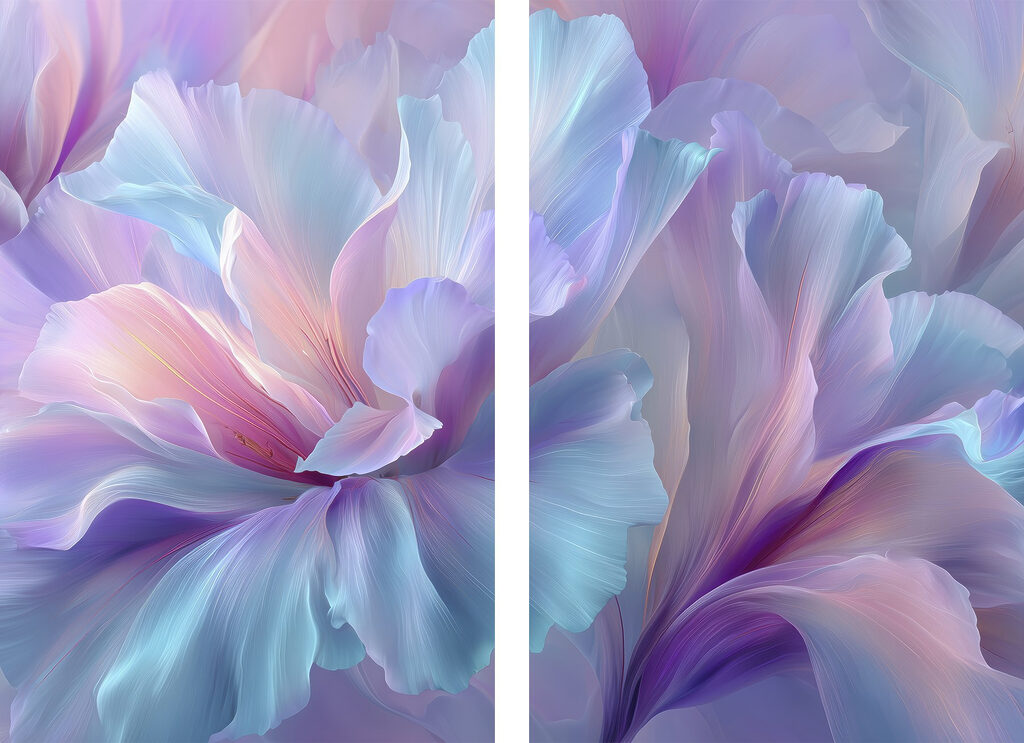Whimsical blooms in soft hues Whimsical blooms in soft hues