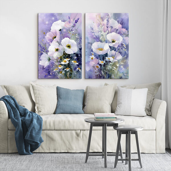 Delicate blooms dancing in soft hues Delicate blooms dancing in soft hues