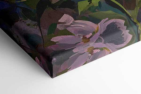 Painting of flowers on a purple background Painting of flowers on a purple background