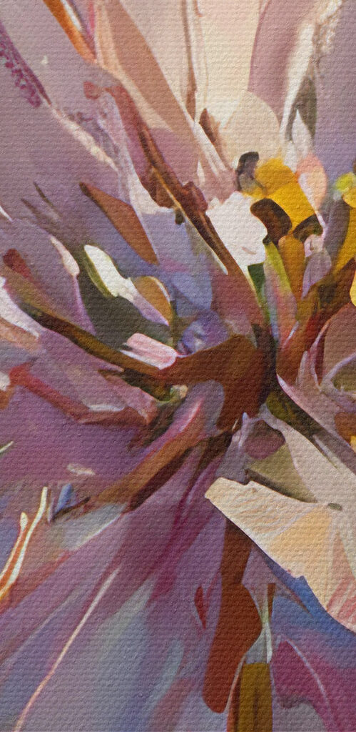 Painting of flowers on a purple background Painting of flowers on a purple background
