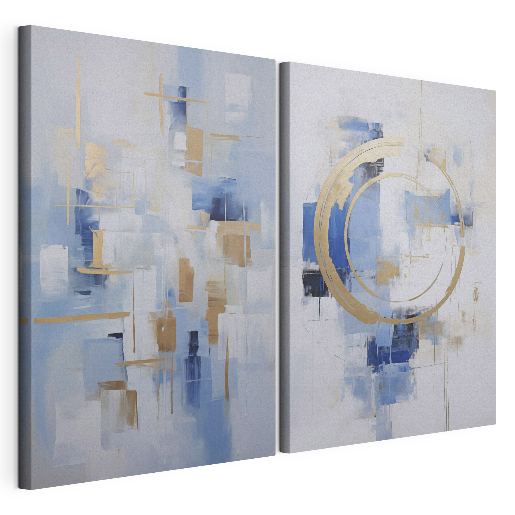 Two paintings of different colors
