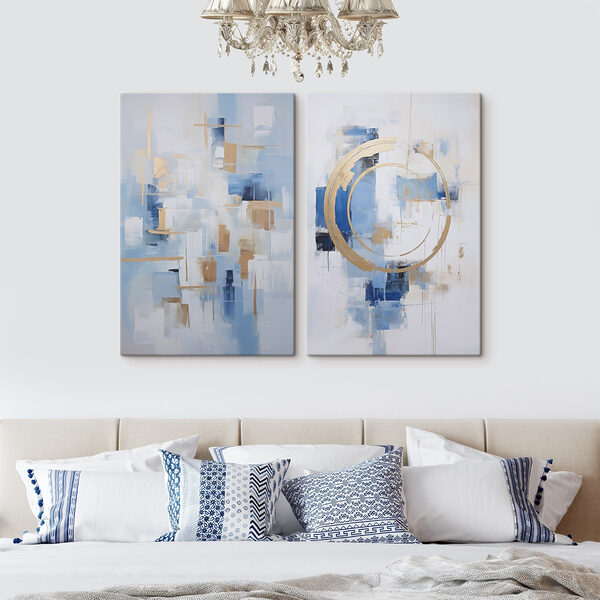 Two paintings of different colors
