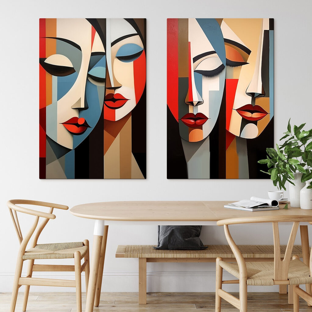 Collage of a painting of a woman's face Collage of a painting of a woman's face