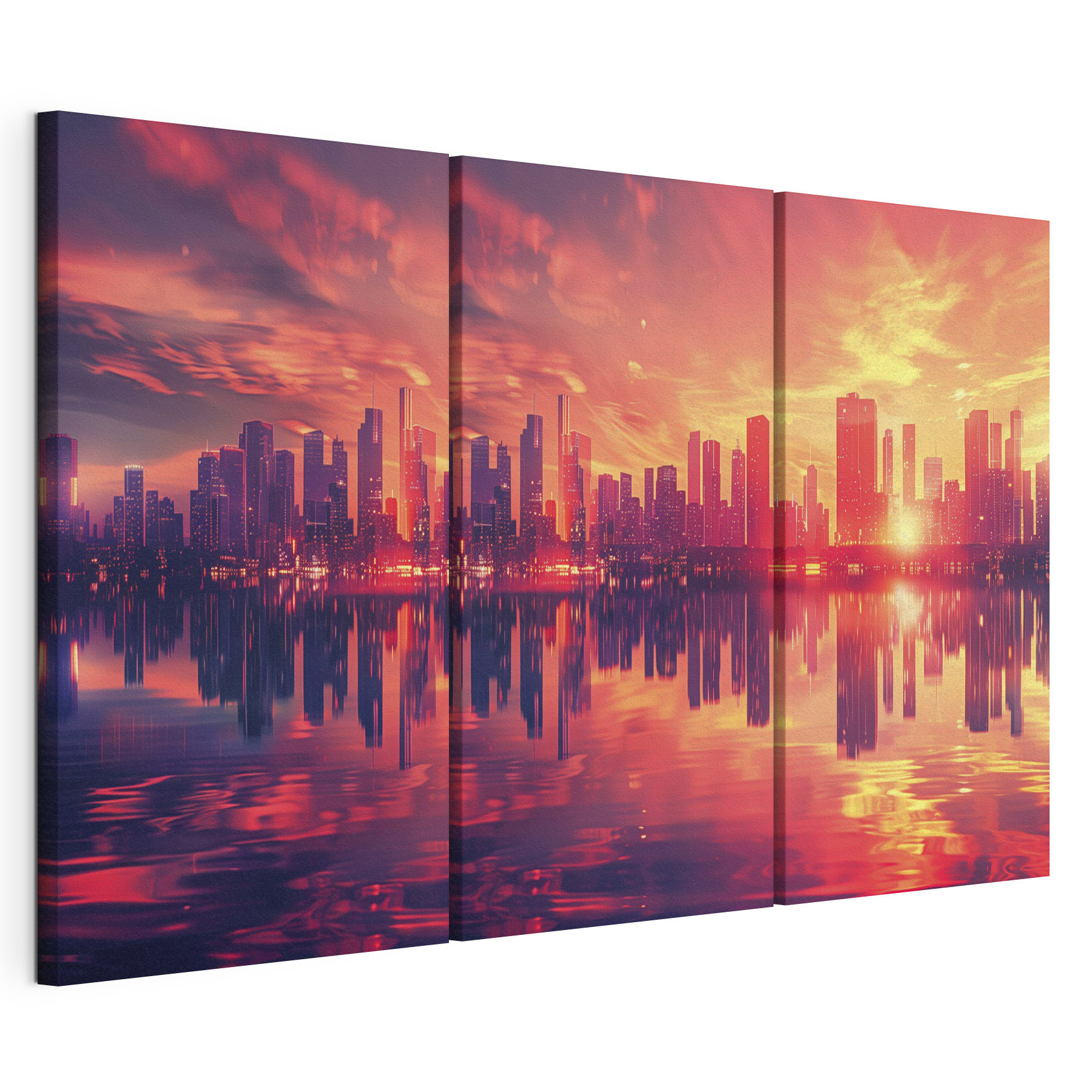 City skyline with a body of water City skyline with a body of water