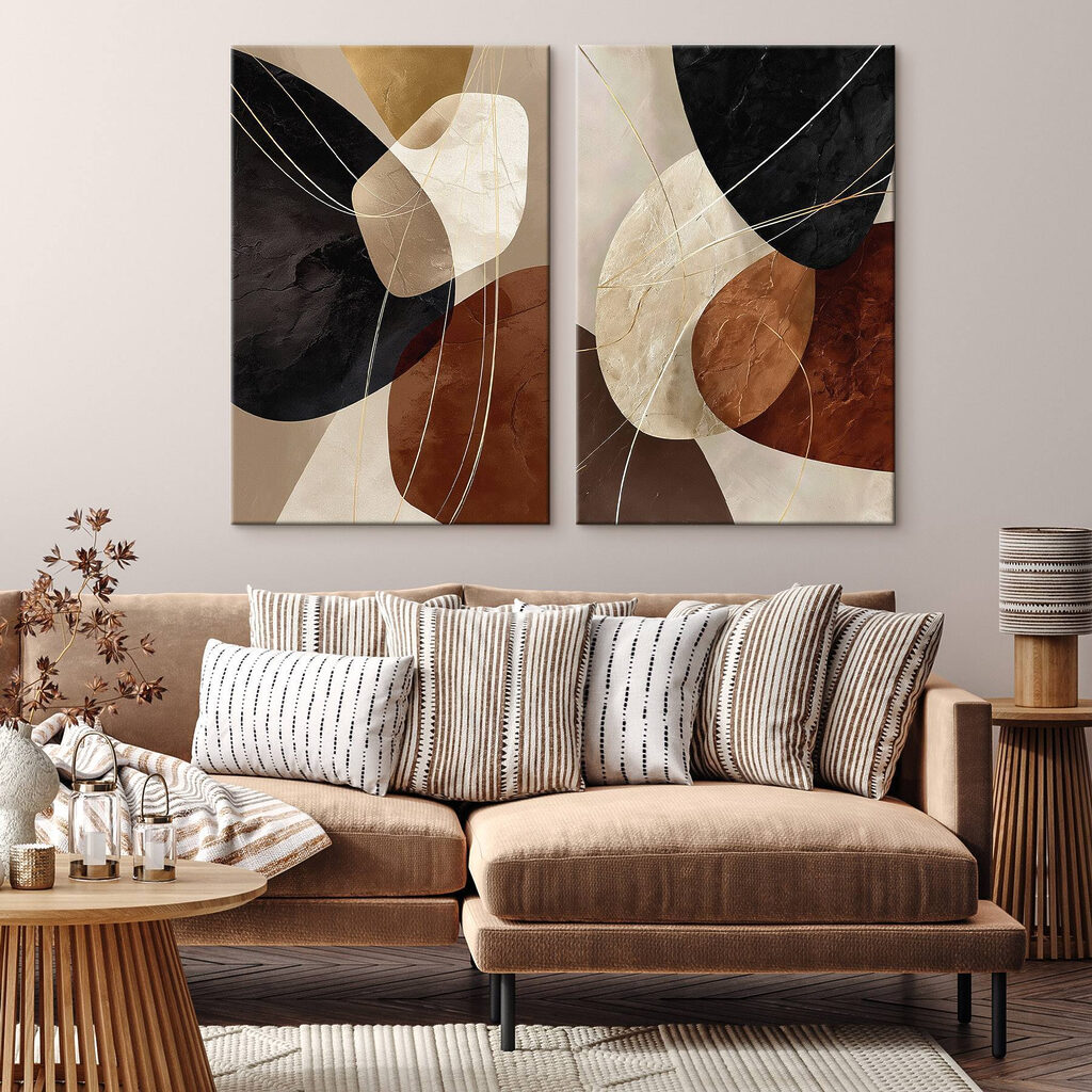 Abstract shapes in warm tones