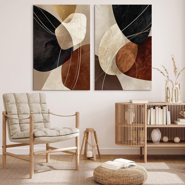Abstract shapes in warm tones