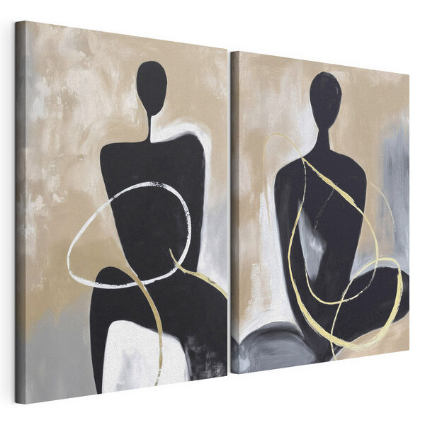 Two art pieces of a woman