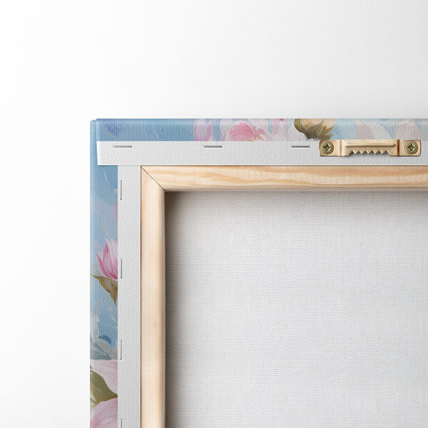Painting of flowers on canvas