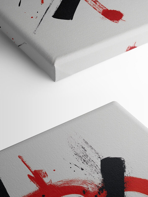 Red and black paint on a white surface Red and black paint on a white surface