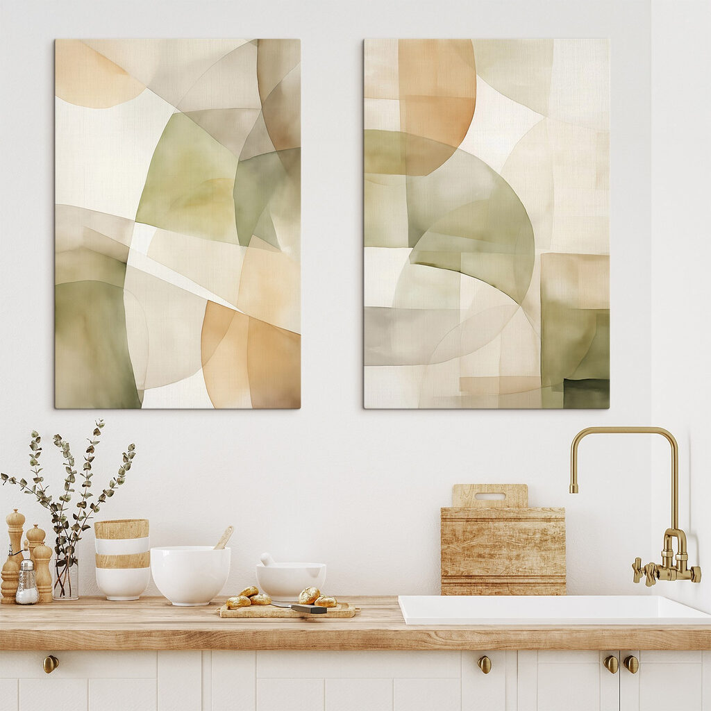 Soft hues and gentle shapes intertwine