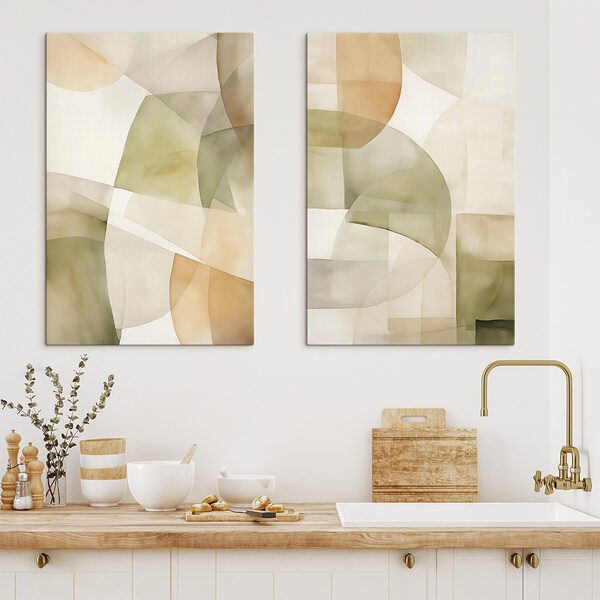 Soft hues and gentle shapes intertwine