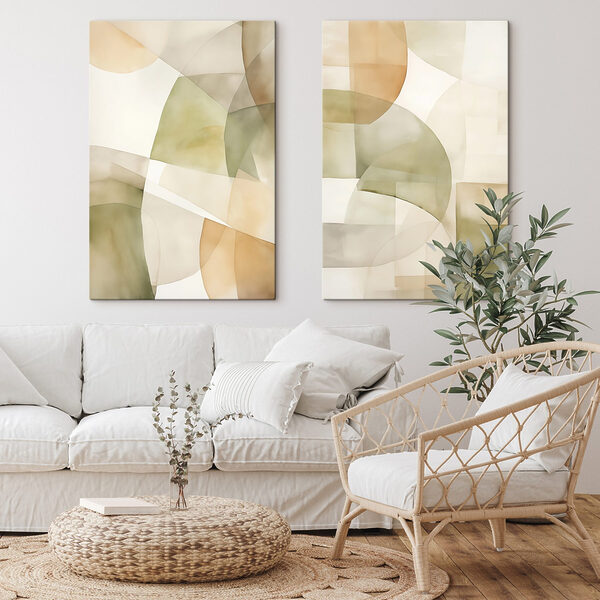 Soft hues and gentle shapes intertwine