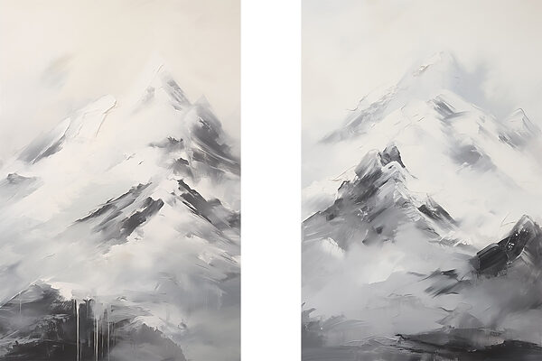 Painting of a mountain range Painting of a mountain range