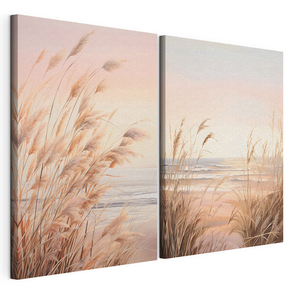 Soft grasses by the calm sea Soft grasses by the calm sea