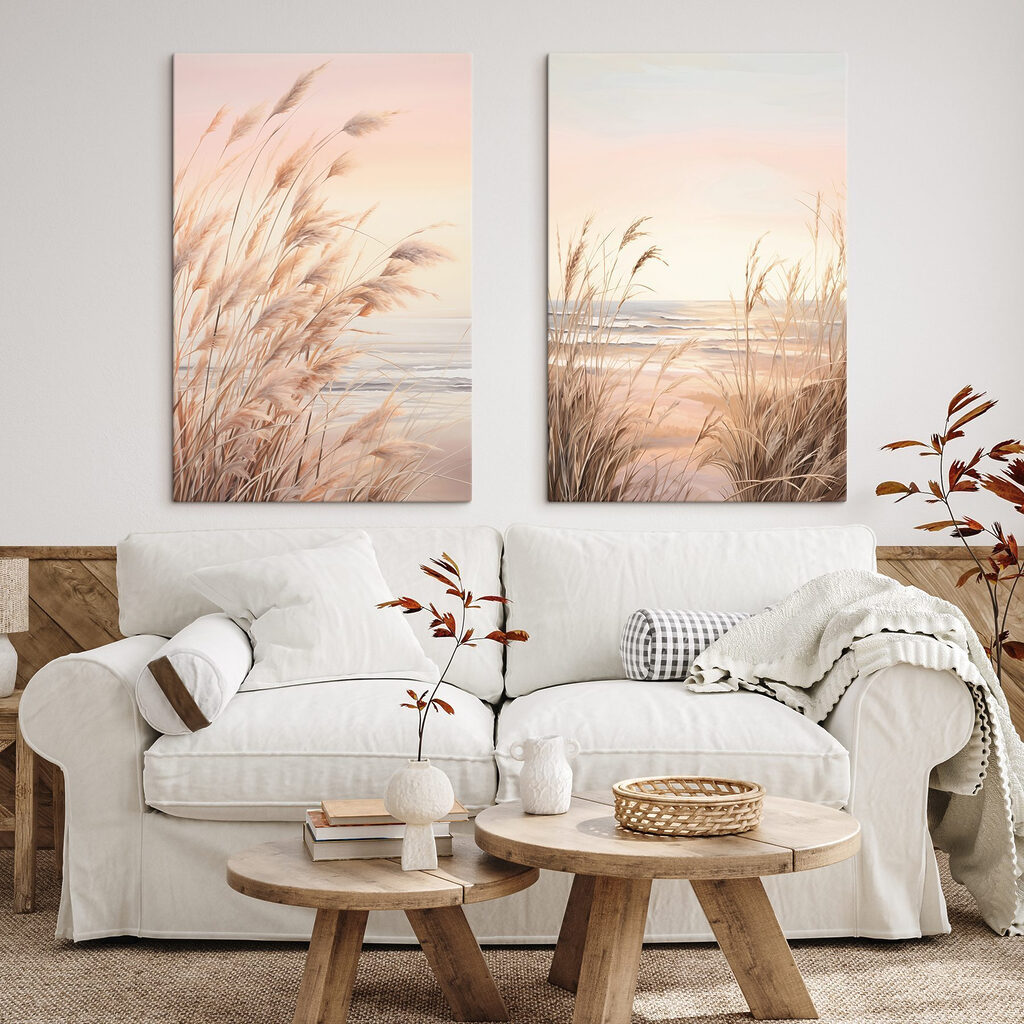 Soft grasses by the calm sea Soft grasses by the calm sea