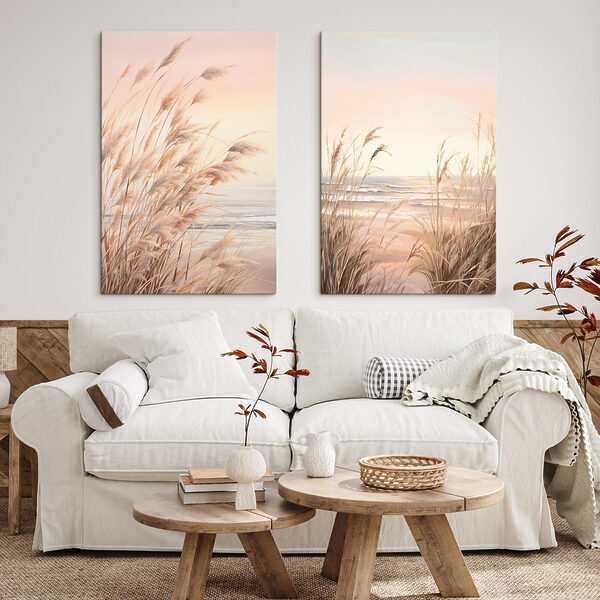 Soft grasses by the calm sea Soft grasses by the calm sea