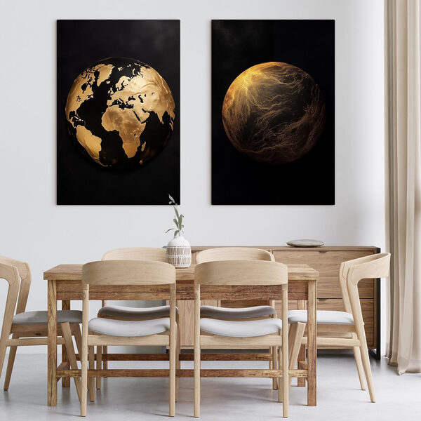Artistic representation of celestial bodies