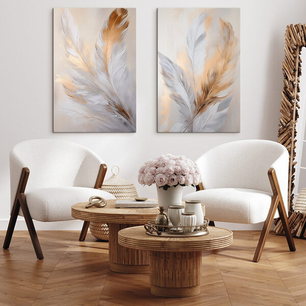 Delicate feathers in soft hues