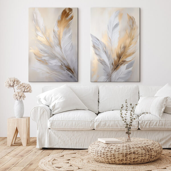 Delicate feathers in soft hues
