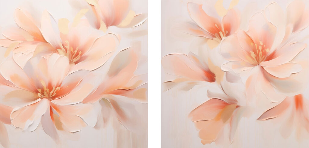 Painting of flowers on a wall