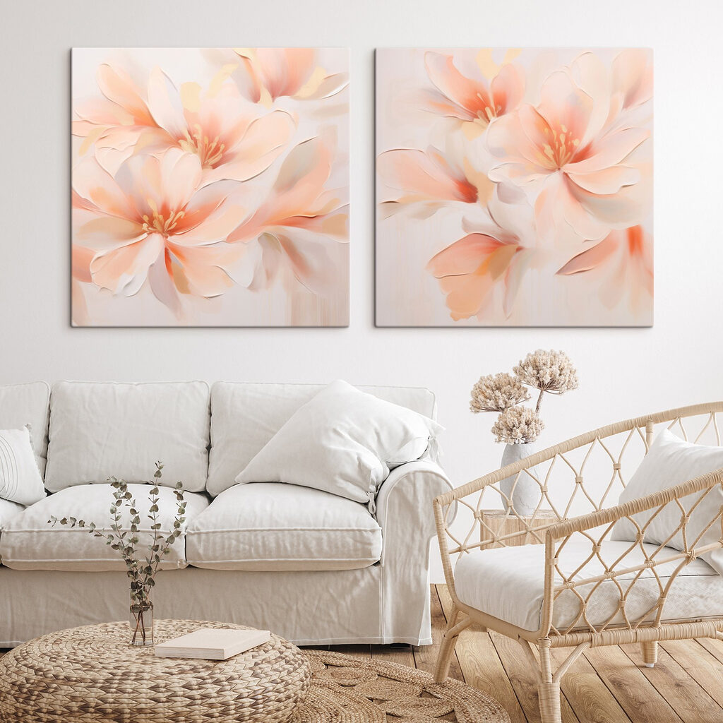 Painting of flowers on a wall