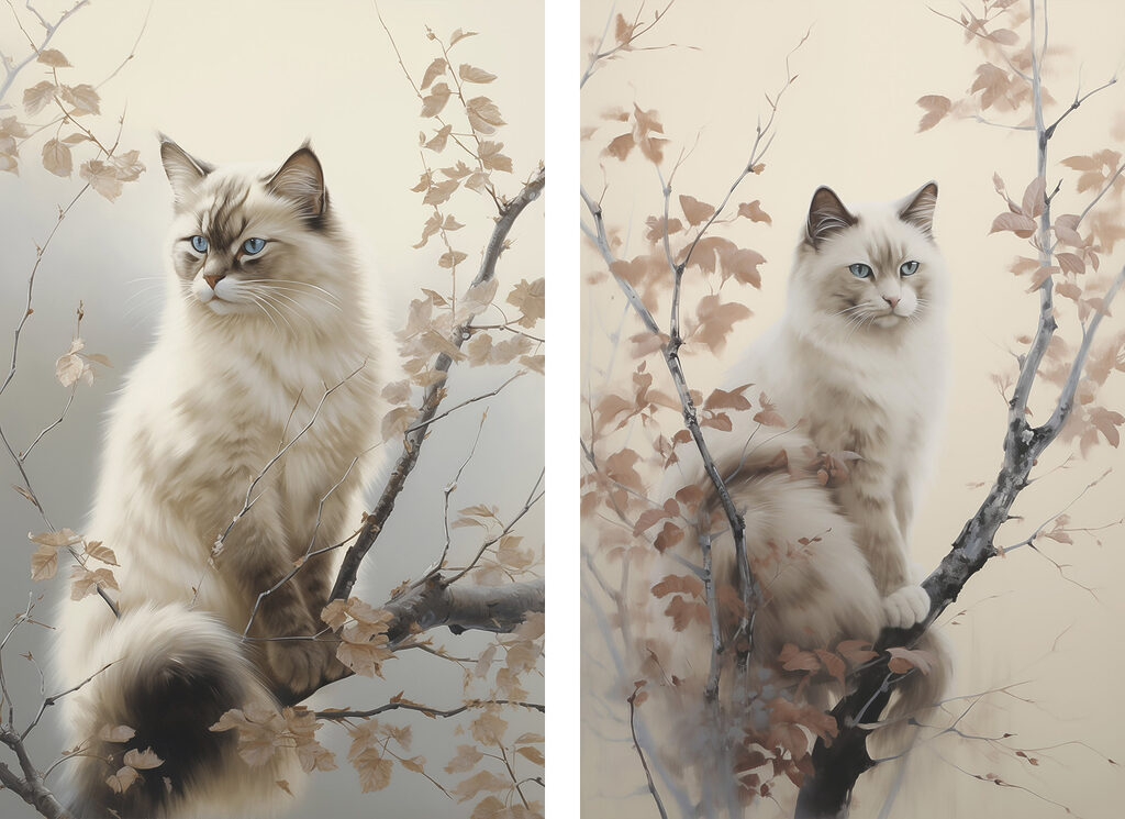 Cat sitting in a tree