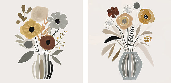 Painting of flowers in a vase
